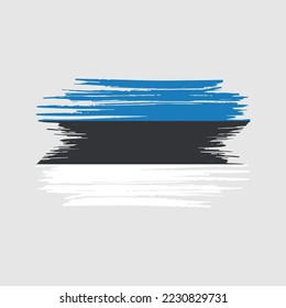 Ilustración del vector del pincel de bandera de Estonia