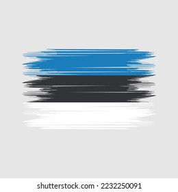 Ilustración del vector del pincel de bandera de Estonia