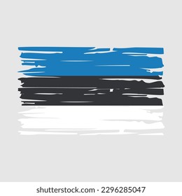 Estonia Flag Brush Vector Illustration