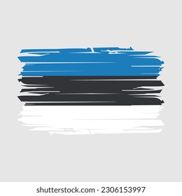 Estonia Flag Brush Vector Illustration