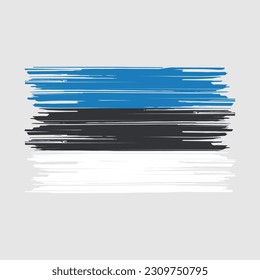 Estonia Flag Brush Vector Illustration