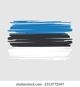 Estonia Flag Brush Vector Illustration