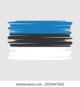 Ilustración del vector del pincel de bandera de Estonia