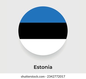 Estnische Flagge Blase Kreis rund Form Symbol Vektorgrafik