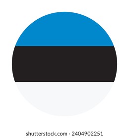 Estonia flag. Button flag icon. Standard color. Circle icon flag. Computer illustration. Digital illustration. Vector illustration.