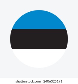 Estonia flag. Button flag icon. Standard color. Circle icon flag. Computer illustration. Digital illustration. Vector illustration.