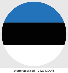 Estonia flag. Button flag icon. Standard color. Circle icon flag. Computer illustration. Digital illustration. Vector illustration.