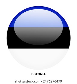 BOTÓN de la bandera de ESTONIA sobre fondo blanco
