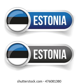 Estonia flag button with sign