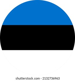Bandera de Estonia en forma de círculo aislada en fondo png o transparente,Símbolo de Estonia , plantilla para pancarta, tarjeta, publicidad, revista y afiches de país que coincidan con los negocios, vector 