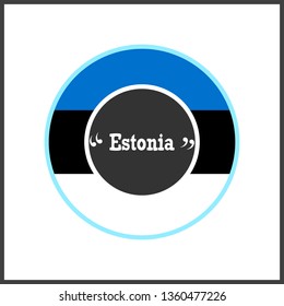 Estonia flag circular disc design vector art emblem illustration isolated on white background for Estonian patriotic celebration poster banner card like National Independence or Republic day holiday