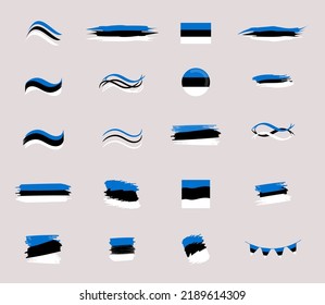 Estonia flag designs. Set of abstract Estonia flag designs