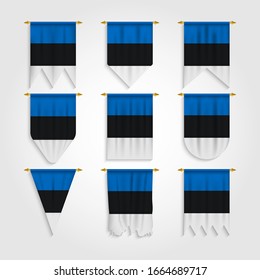 Estonia Flag in different shapes, Flag of Estonia In Various Shapes