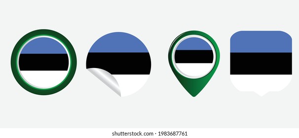 Estland Flagge. Flachsymbol-Vektorgrafik
