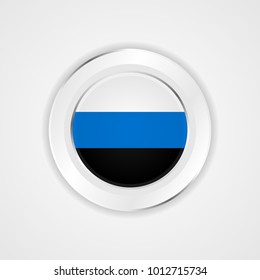 Estonia flag in glossy vector icon.