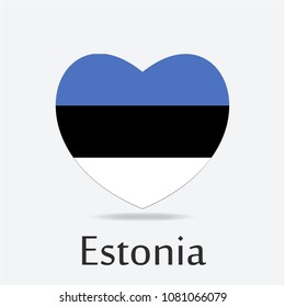 Estonia Flag in Heart Shape