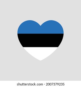Estonia flag in heart shape vector love Estonia