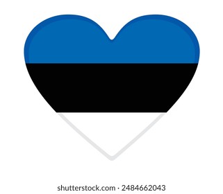  Estonia flag heart shaped. vector