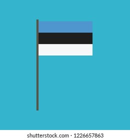 Estonia flag icon in flat design. Independence day or National day holiday concept.