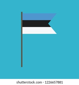 Estonia flag icon in flat design. Independence day or National day holiday concept.