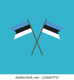 Estonia flag icon in flat design. Independence day or National day holiday concept.