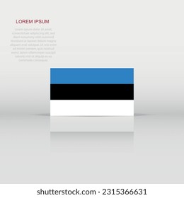 Estonia flag icon in flat style. National sign vector illustration. Politic business concept.