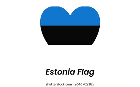 Icono de la bandera de Estonia con Horizontales rayas azules, negras y blancas en un moderno diseño de Vector plano.