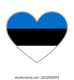 Estonia flag. Estonia love flag. Estonia flag in heart shape. Love symbol. Vector illustration