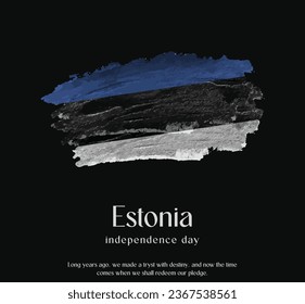 Estonia Flag Made of Glitter Sparkle Brush Paint Vector, Celebrating Estonia Independence Day.