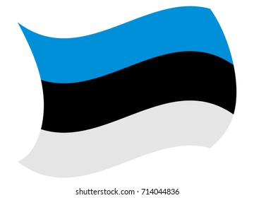 estonia flag moved by the wind