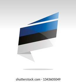 Estonia flag New abstract origami logo icon button label vector