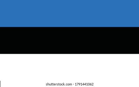 Estonia flag, official colors and proportion correctly Vector