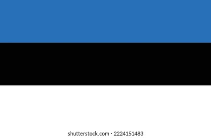 Bandera de Estonia, colores oficiales y proporción correcta. Bandera nacional de Estonia. Ilustración vectorial plana.
