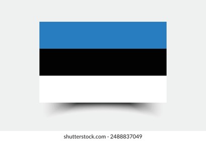 Estonia flag. Flag of Estonia. The official ratio. Flag icon. Standard color. Standard size. A rectangular flag. Computer illustration. Digital illustration. Vector illustration.