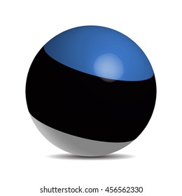 Estonia flag on a 3d ball with shadow