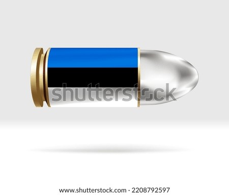 Estonia flag on bullet. A bullet danger moving through the air. Flag template. Easy editing and vector in groups. National flag vector illustration on background.