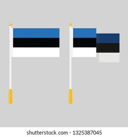 Estonia flag on grey background, vector illustration.