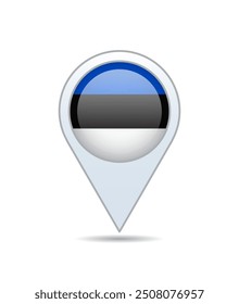 Estonia - flag pin for map. Vector illustration.