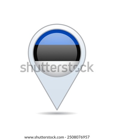 Estonia - flag pin for map. Vector illustration.
