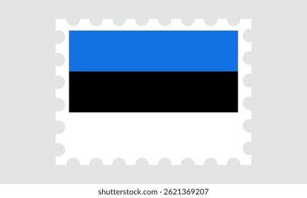 estonia flag postage stamp isolated on gray background.
