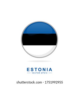 Estonia flag. Quality national flag badge. Isolated vector illustration.