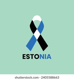 Vector de diseño de la cinta de bandera de Estonia