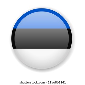 Estonia flag. Round bright Icon. Vector Illustration