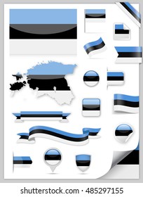 Estonia Flag Set - Vector Collection