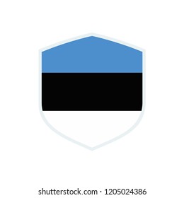 Estonia flag. Estonia shield flag.