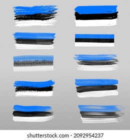 Estonia flag in various shapes