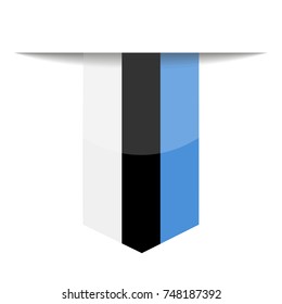 Estonia Flag Vector Bookmark Icon - Illustration