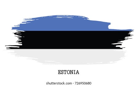 Estonia flag vector grunge paint stroke  
