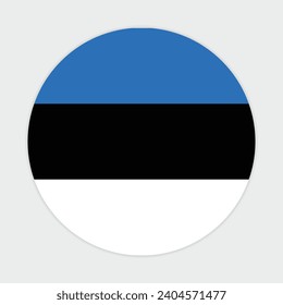 
Estonia flag vector icon design. Estonia circle flag. Round of Estonia flag.