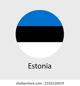 Estonia flag vector icons set of illustrations in the shape of heart, star, circle and map